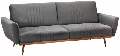 Product photograph of Nico Grey Velvet Sofa Bed from Choice Furniture Superstore