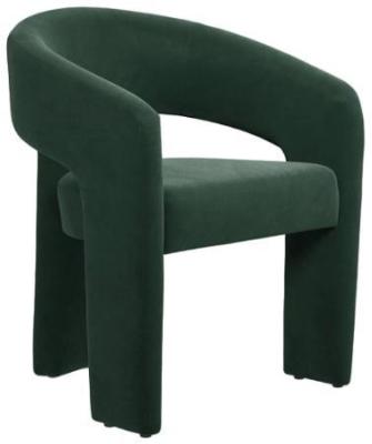 Alba Forest Green Velvet Fabric Accent Chair