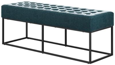 Product photograph of Boden Yale Blue Chenille Fabric Bench from Choice Furniture Superstore