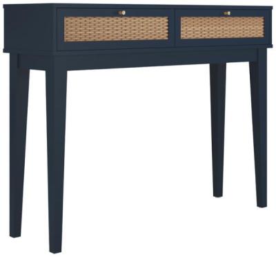 Bordeaux Berlin Blue And Faux Rattan Dressing Table