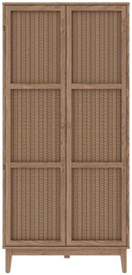 Bordeaux Oak And Faux Rattan 2 Door Wardrobe