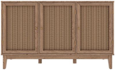 Bordeaux Oak And Faux Rattan Large Sideboard