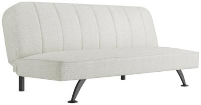 Burlington Ivory And Matte Black Boucle Fabric Sofa Bed