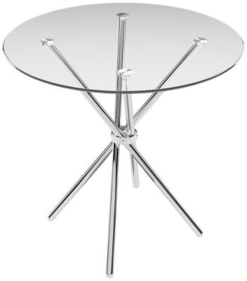 Casa Clear Metal And Glass Dining Table