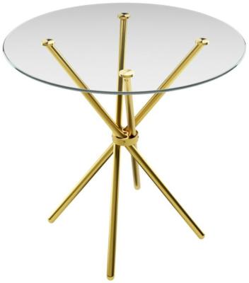 Casa Clear And Gold Glass Dining Table