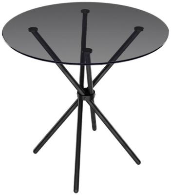 Casa Smoked And Black Glass Dining Table