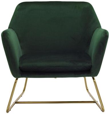 Charles Racing Green Velvet Fabric Armchair