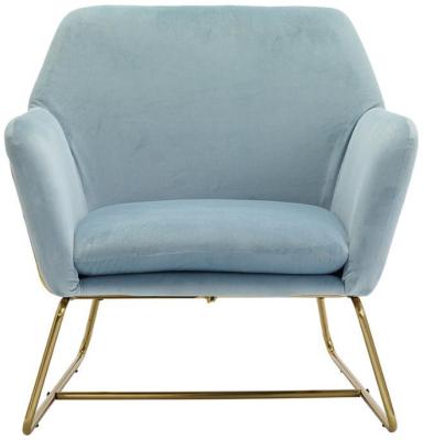 Charles Sky Blue Velvet Fabric Armchair