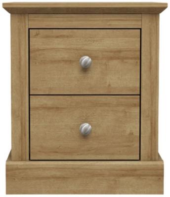 Devon Oak 2 Drawer Bedside Cabinet