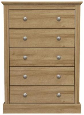 Devon Oak Effect 5 Drawer Chest