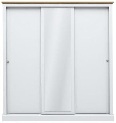 Product photograph of Devon White 3 Door Sliding Wardrobe from Choice Furniture Superstore