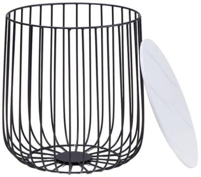 Product photograph of Enzo Black Metal Small Cage Table from Choice Furniture Superstore