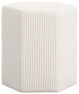 Image of Harbour Beige Fabric Thin Stripe Stool