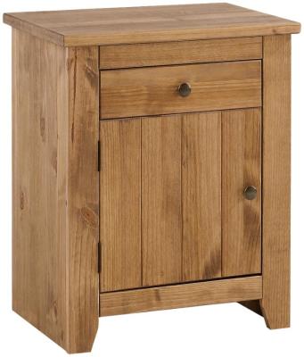 Havana Pine 1 Door 1 Drawer Bedside Cabinet