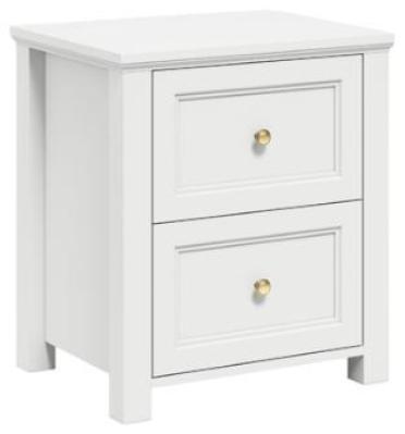 Ives White 2 Drawer Bedside Cabinet