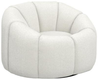 Nao Ivory Boucle Fabric Swivel Chair