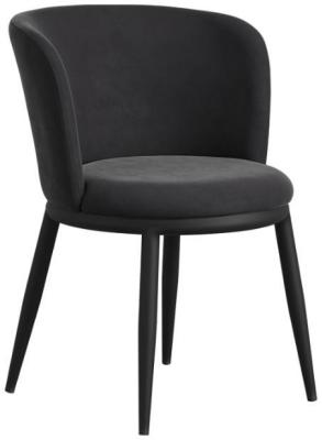 Nova Black Velvet Fabric Dining Chair Sold In Pairs