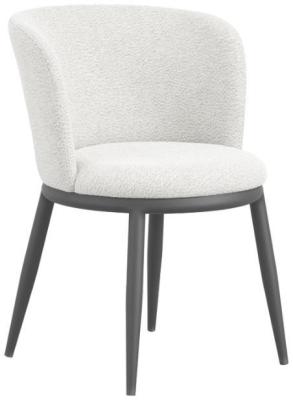 Nova Ivory And Black Boucle Fabric Dining Chair Sold In Pairs