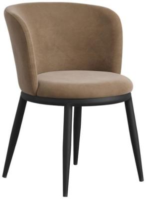 Nova Mole And Black Boucle Fabric Dining Chair Sold In Pairs