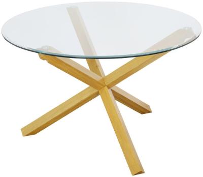 Oporto Solid Oak And Glass Dining Table