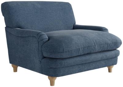 Product photograph of Plumpton Denim Blue Chenille Fabric Chair from Choice Furniture Superstore