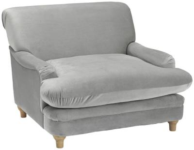 Product photograph of Plumpton Grey Velvet Fabric Chair from Choice Furniture Superstore