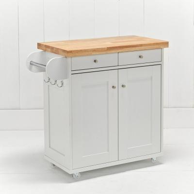 Product photograph of Portland White Wood Kitchen Island from Choice Furniture Superstore