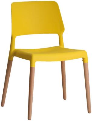 Riva Yellow Wood Dining Chair Sold In Pairs