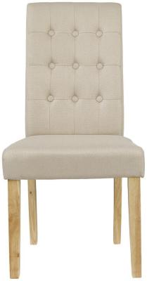 Roma Beige Linen Fabric Dining Chair Sold In Pairs