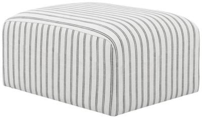 Ryder Chalk Fabric Thick Stripe Pouffe