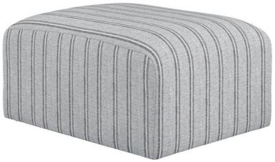 Ryder Grey Fabric Thick Stripe Pouffe