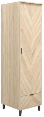 Stockholm Chevron Sonoma Oak 1 Door Wardrobe