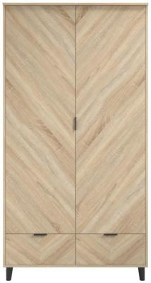 Stockholm Chevron Sonoma Oak 2 Door Wardrobe