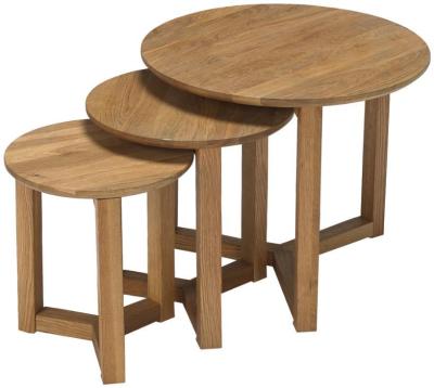 Stow Solid Oak Nest Of Tables