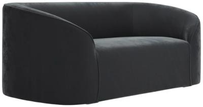 Zuma Black Velvet Fabric 2 Seater Sofa