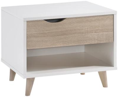 Stockholm White 1 Drawer Bedside Cabinet