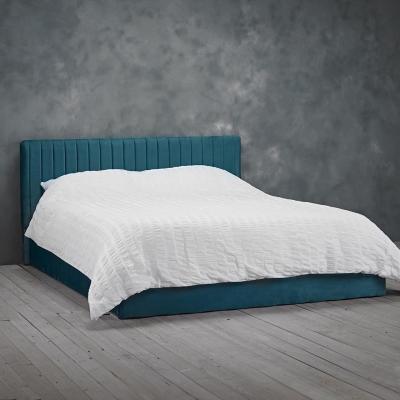 Berlin Teal Velvet Fabric Bed Comes In Double And King Size Options