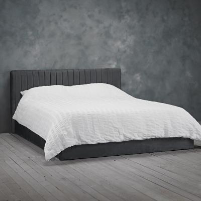 Berlin Silver Velvet Fabric Bed Comes In Double And King Size Options