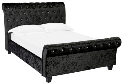 Isabella Black Chesterfield Style 4ft 6in Double Bed