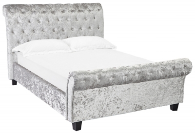 Product photograph of Isabella Silver Chesterfield Style 4ft 6in Double Bed from Choice Furniture Superstore