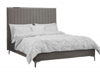 Product photograph of Berkeley Soft Mink Grey Velvet Bed - Sizes Available from Choice Furniture Superstore