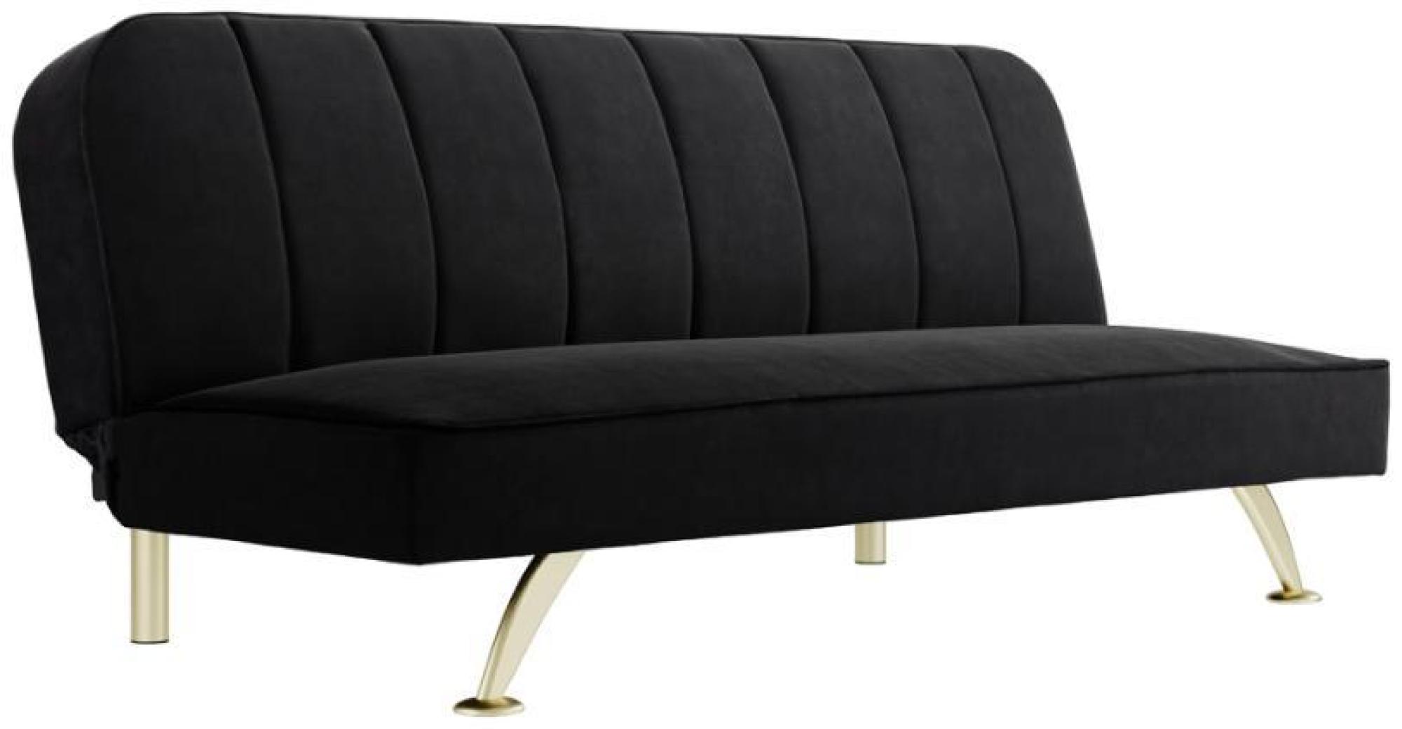 Burlington Black Velvet Fabric Click Clack Sofa Bed