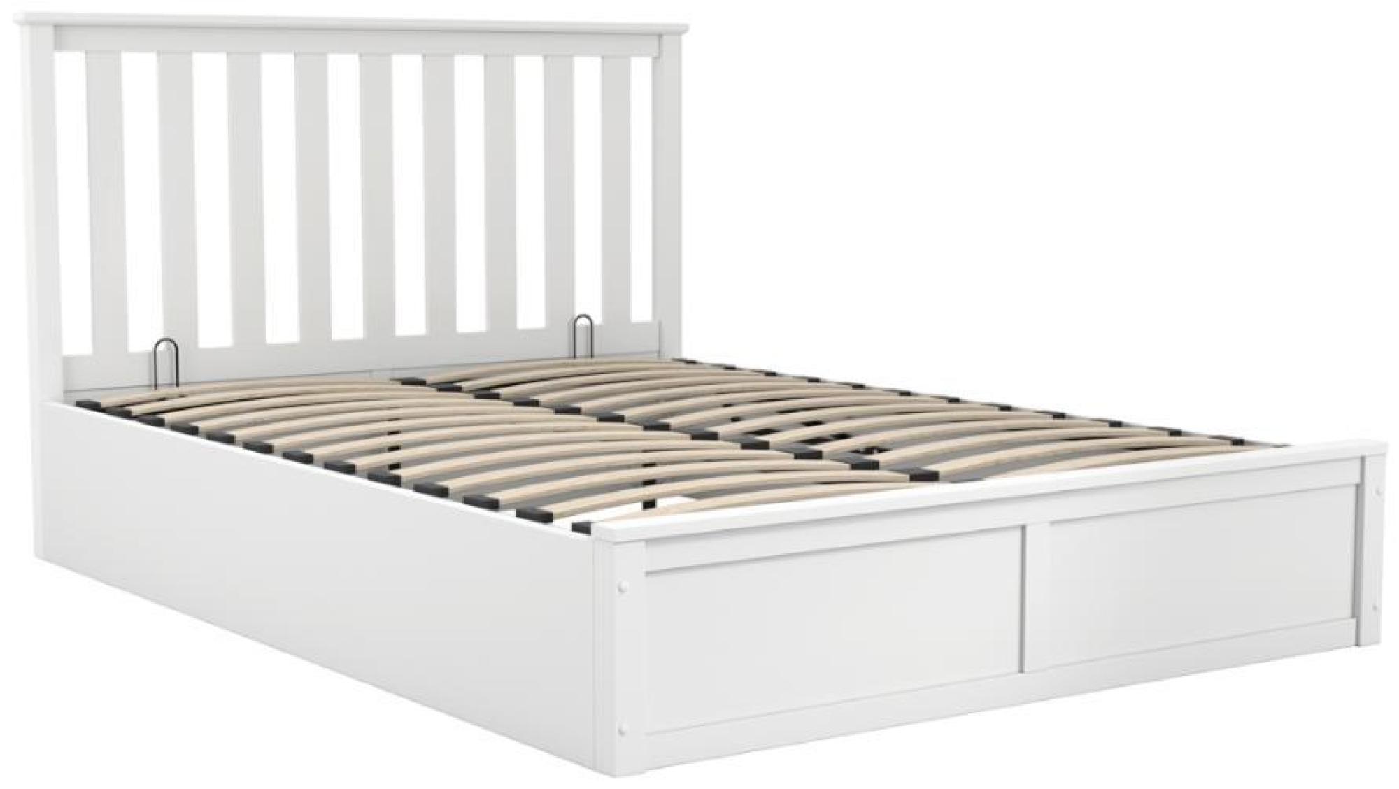 Oxford White 4ft 6in Double Slatted Bed