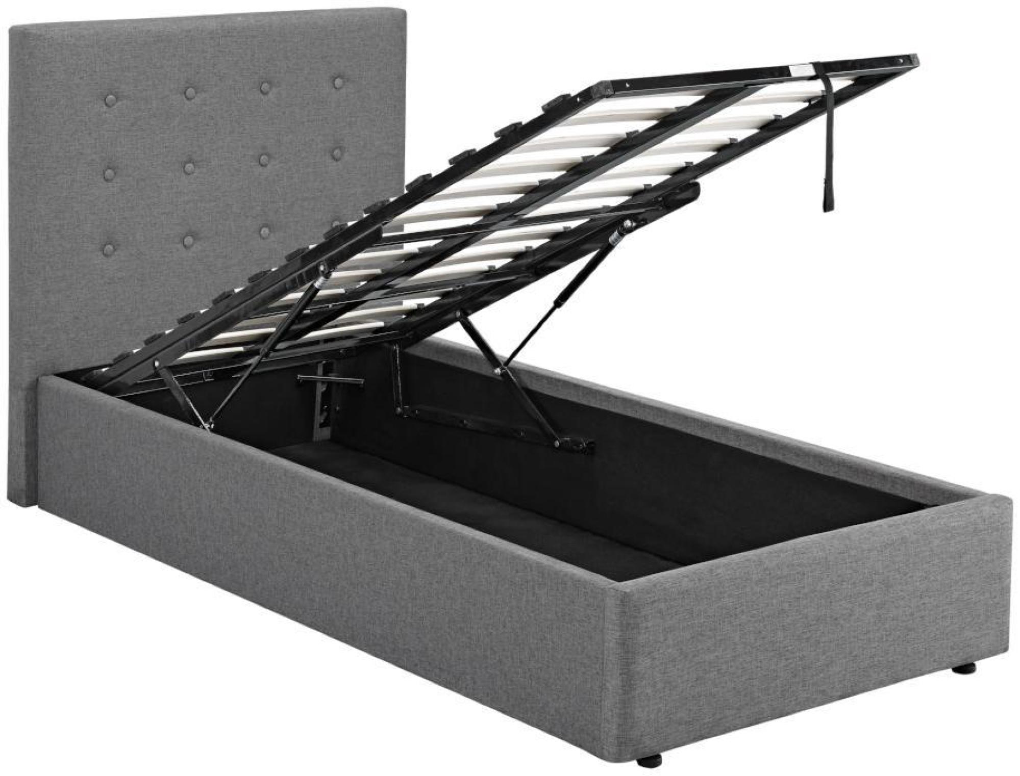Lucca Plus Grey Linen Fabric Bed - Sizes Available