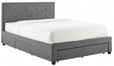 Product photograph of Florence Grey Fabric Bed - Comes In Double And King Size from Choice Furniture Superstore