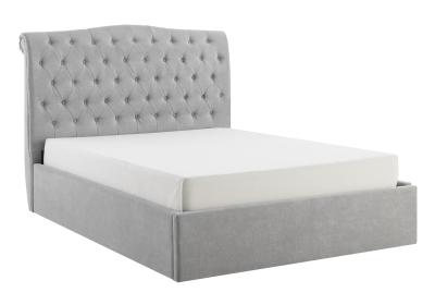 Limelight Rosa Light Grey Fabric Ottoman Bed Sizes Available