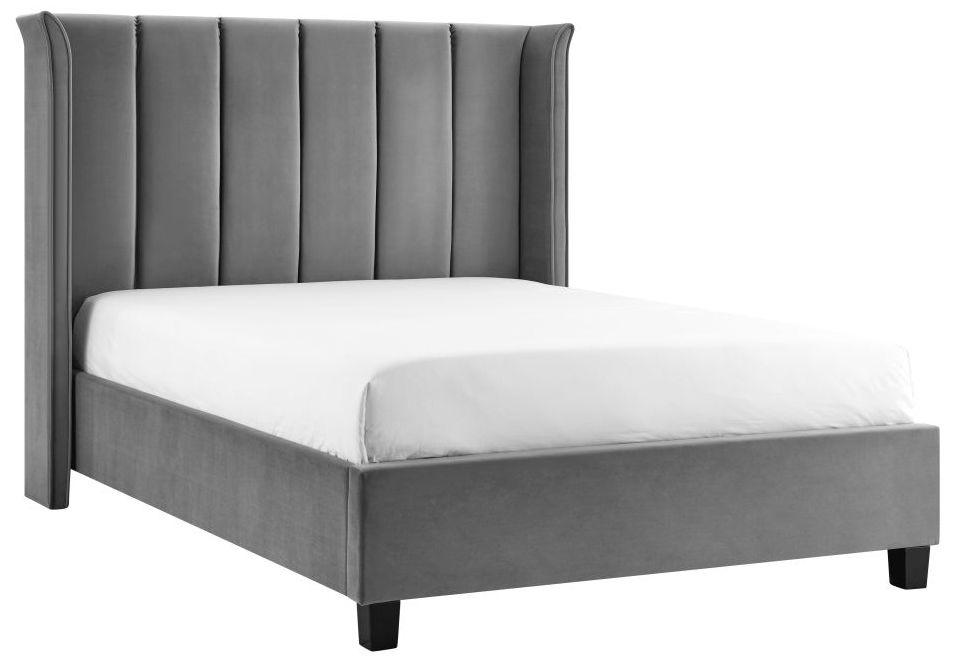 Limelight Polaris Grey Fabric Bed - Sizes Available