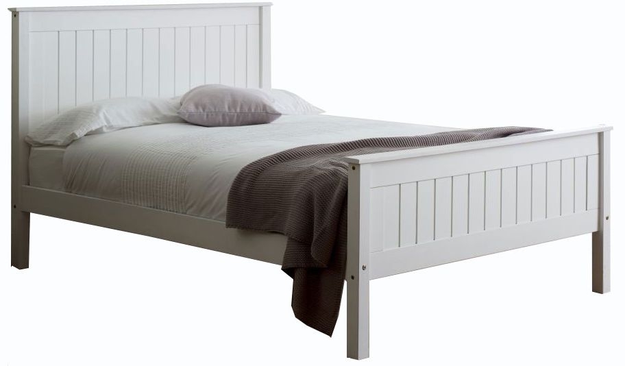 Limelight Taurus White High Footend Wooden Bed - Sizes Available