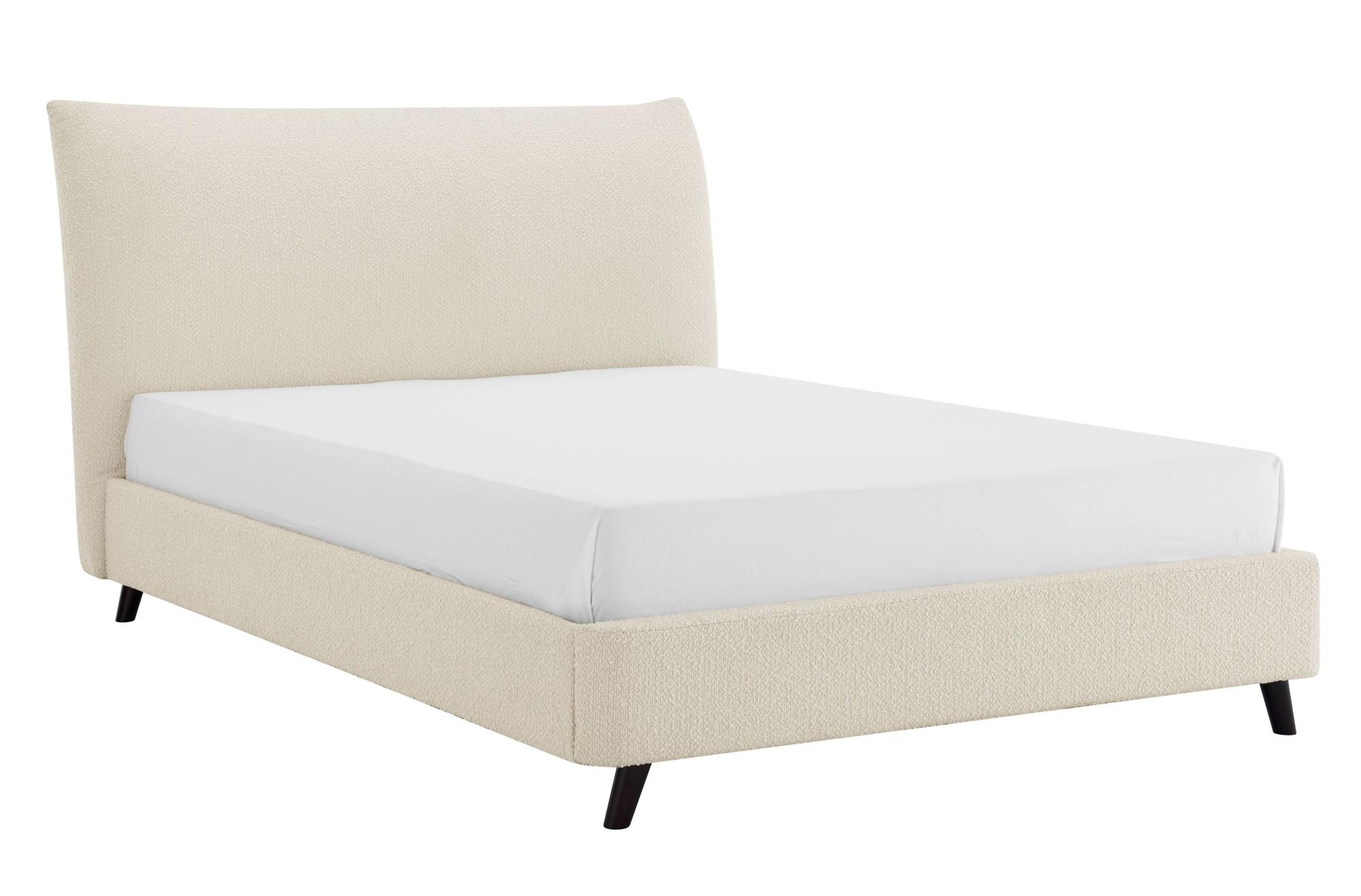 Luna Ivory Boucle Fabric Bed - Sizes Available