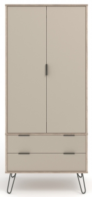 Product photograph of Augusta Driftwood 2 Door Wardrobe With Hairpin Legs from Choice Furniture Superstore